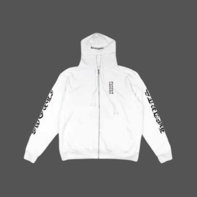 Chrome Hearts Vertical FU Hood Zip Up Hoodie