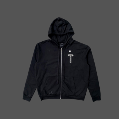 Chrome Hearts T Logo FU Shoulder Zip Up Hoodie