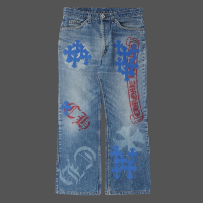 Chrome Hearts Levi’s Stencil Cross Patch Jeans