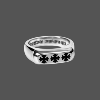 Chrome Hearts Triple Ch Plus Flat Ring