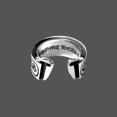 Chrome Hearts Scroll Label Ring