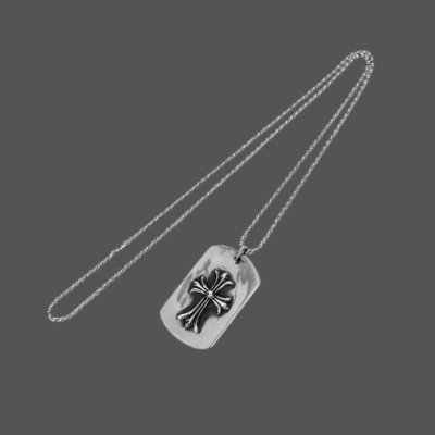 Chrome Hearts Tiny Cross Cutout Dog Tag Necklace