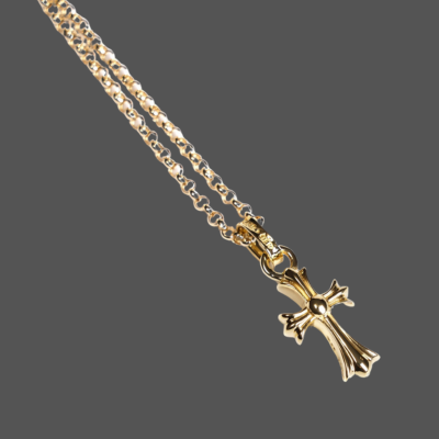 22K Gold Cross Baby Fat Charm