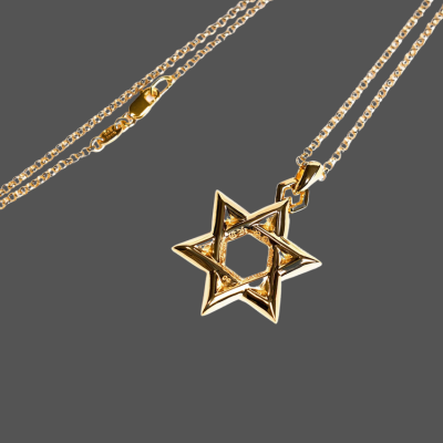 22K Gold Star of David Pendant